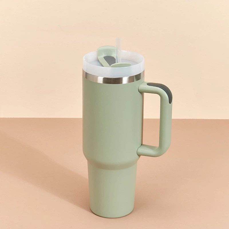 Stainless Steel Car Vacuum Double Layer Straw Insulated Mug